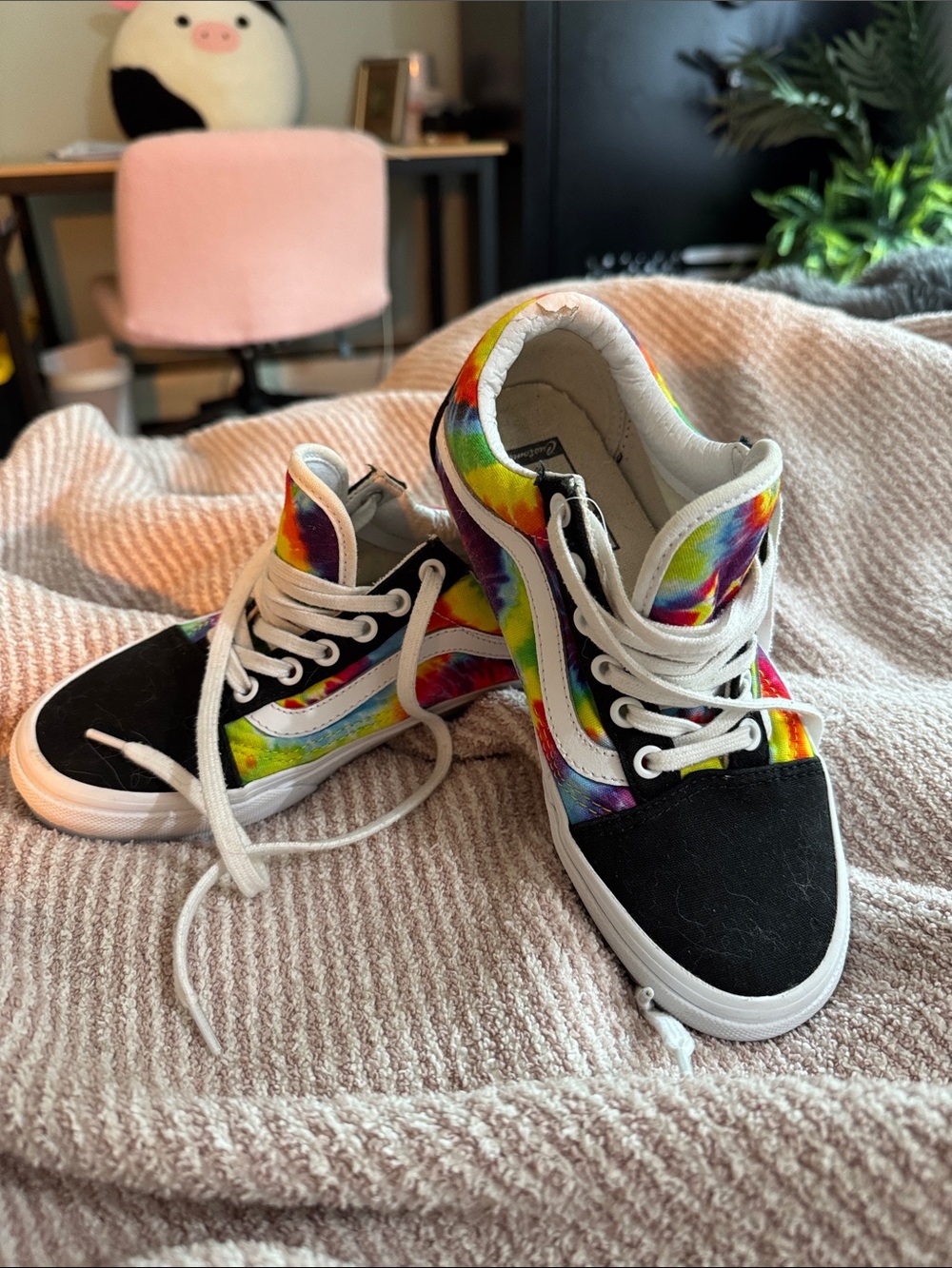 Vans Low Top Rainbow Tie-Dye Skate Shoe